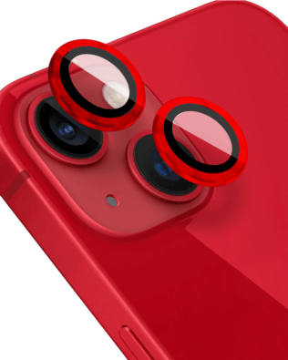 Metalowa osłona obiektywu aparatu ze szkła hartowanego 9H do iPhone 13, 1 zestaw, czerwona