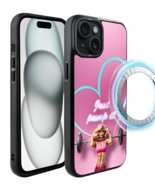 Etui do iPhone 15 Plus IBIZU DropGuard Matt z MagSafe, #Move, Pump it love