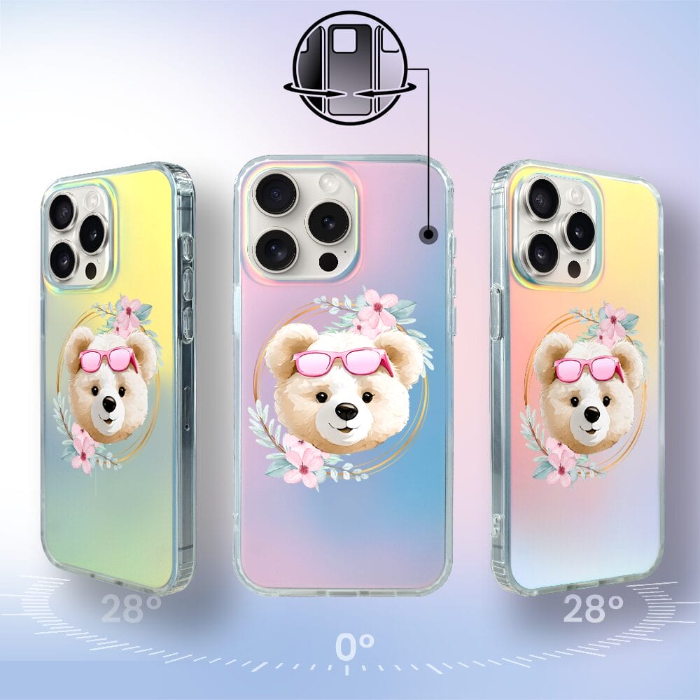 Etui do iPhone 14 Pro IBIZU California Sunset, zmieniające kolor, Flower Queen, miś z kwiatami - obrazek 6