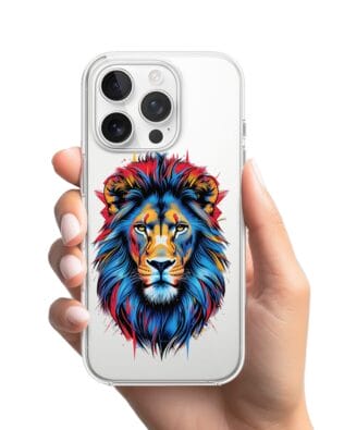 Etui do iPhone 15 Pro Max przeźroczyste, silikonowe Flexi, Dzika Mandala, Lew