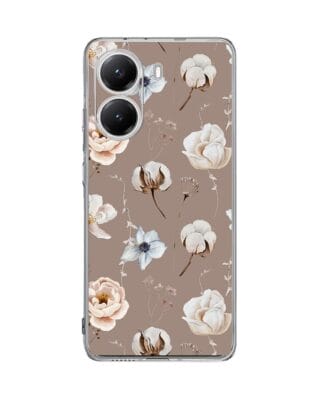 Etui do Xiaomi POCO X7 Pro przeźroczyste, silikonowe Flexi, akwarelowe kwiatki