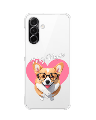 Etui do Samsung Galaxy A26 5G przeźroczyste, silikonowe Flexi, Puppy Love, pies rasy Corgi
