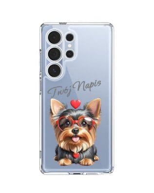 Etui do Samsung Galaxy S25 Ultra przeźroczyste, silikonowe Flexi, Puppy Love, pies rasy York