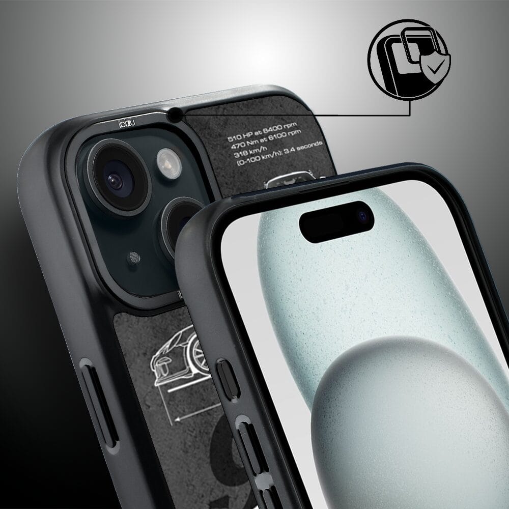 Etui do iPhone 15 IBIZU DropGuard Matt z MagSafe, TechDrive, 911 GT3 RS - obrazek 3