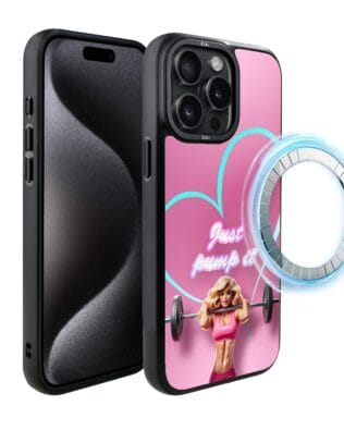 Etui do iPhone 15 Pro Max IBIZU DropGuard Matt z MagSafe, #Move, Pump it love