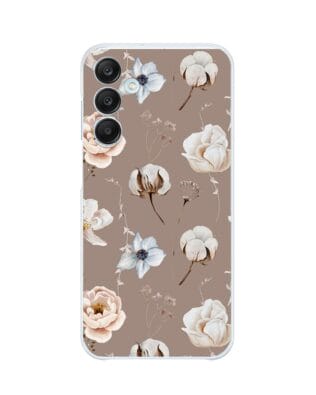 Etui do Samsung Galaxy M35 5G przeźroczyste, silikonowe Flexi, akwarelowe kwiatki