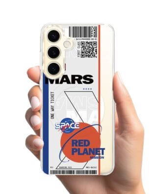 Etui do Samsung Galaxy S24 Plus z MagSafe przeźroczyste, silikonowe Flexi, bilet na Mars