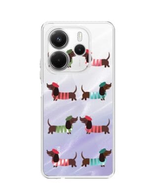 Etui do Xiaomi Redmi Note 14 4G przeźroczyste, silikonowe Flexi, jamnik w Paryżu