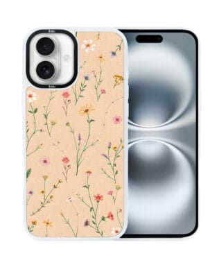 Etui do iPhone 16 IBIZU DropGuard Matt z MagSafe, Pastel Bloom, Koralowa łąka