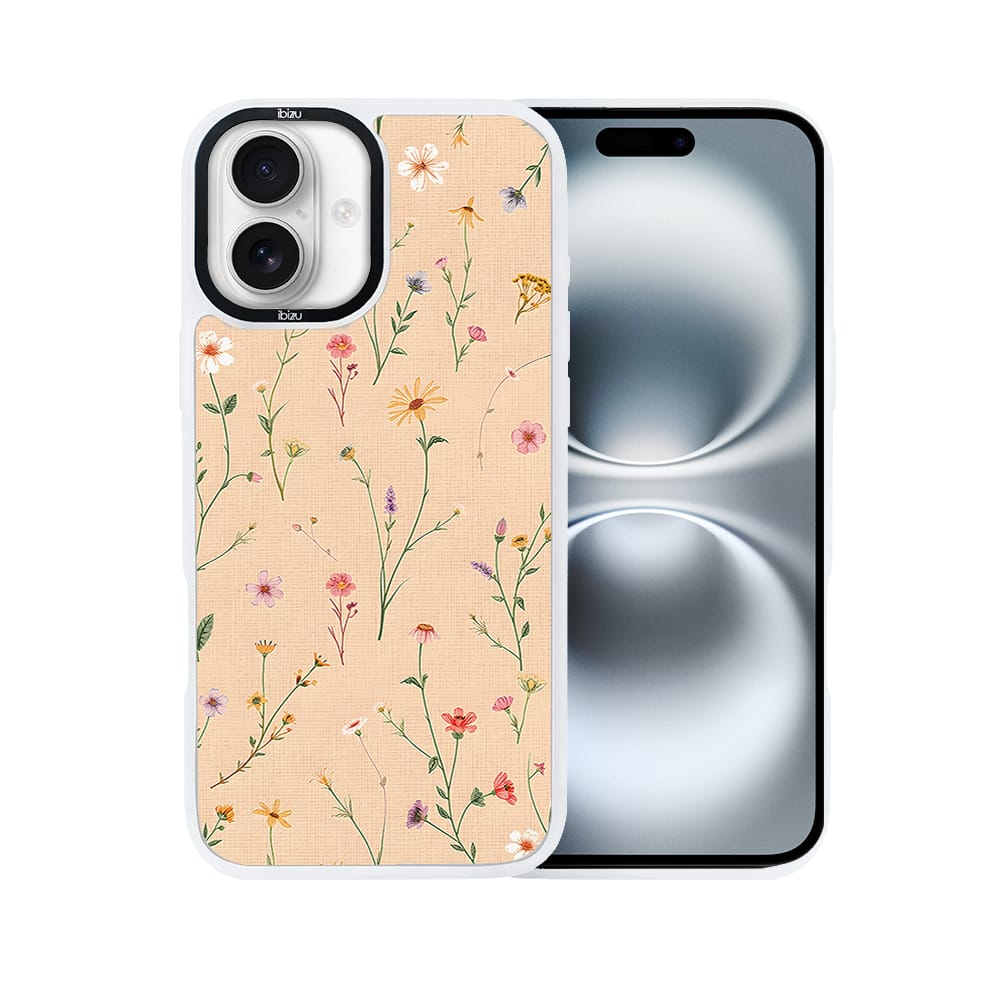 Etui do iPhone 16 IBIZU DropGuard Matt z MagSafe, Pastel Bloom, Koralowa łąka - obrazek 2