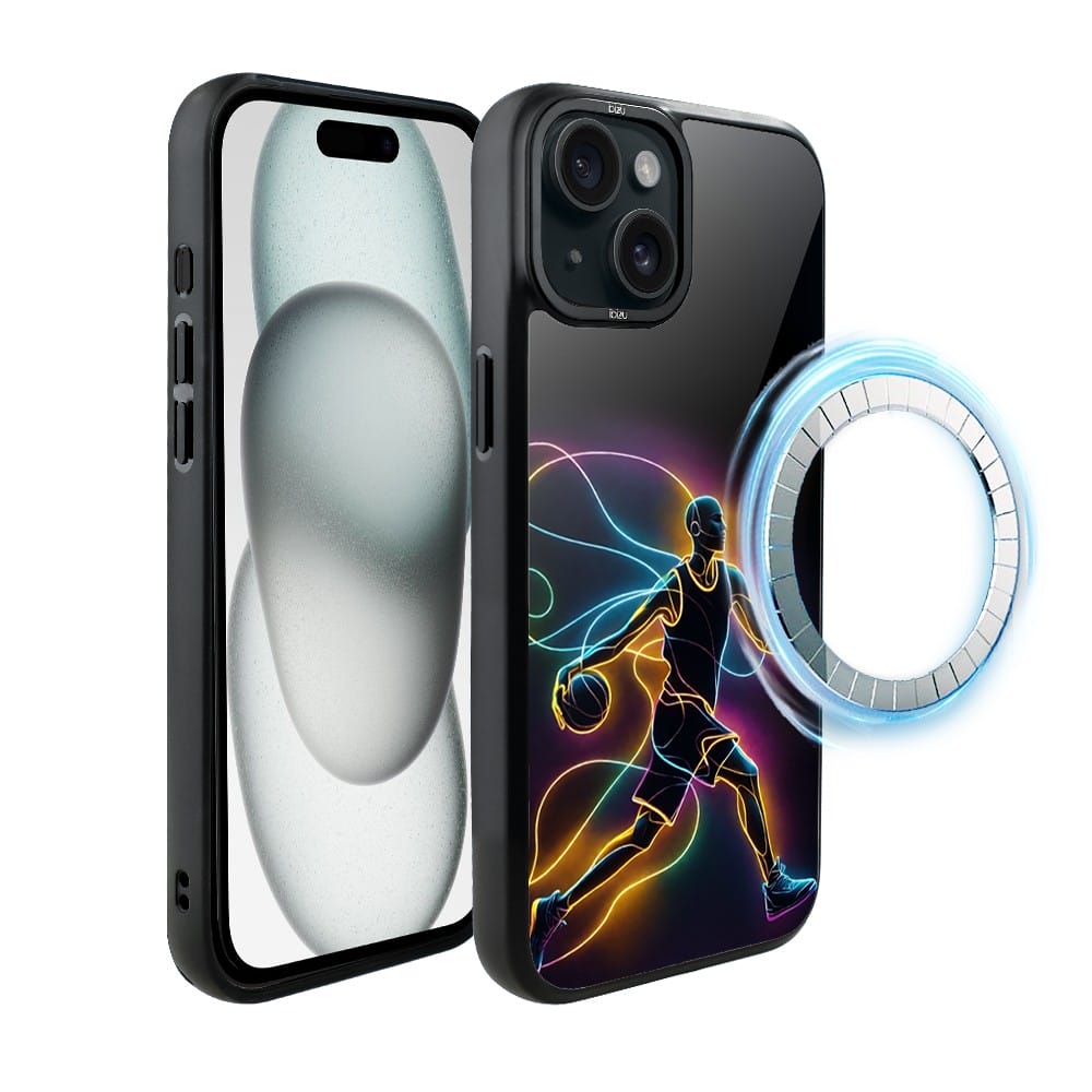 Etui do iPhone 15 IBIZU DropGuard Matt z MagSafe, #ElectroMove, Duch koszykówki