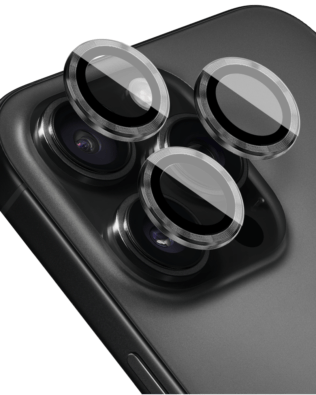 Metalowa osłona obiektywu aparatu ze szkła hartowanego 9H do iPhone 16 Pro, 1 zestaw, czarna