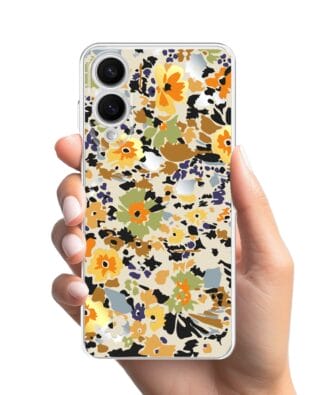 Etui do Samsung Galaxy S25 Edge przeźroczyste, silikonowe Flexi, malowane kwiatki