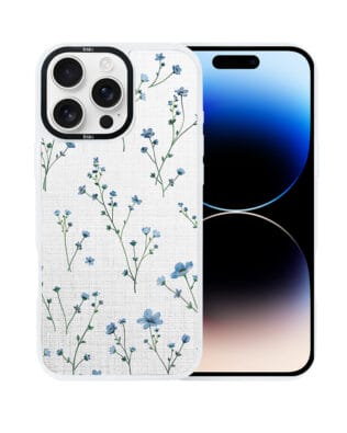 Etui do iPhone 14 Pro IBIZU DropGuard Matt z MagSafe, Pastel Bloom, Niebieski sen