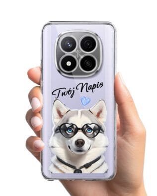 Etui do Xiaomi Redmi Note 14 Pro 4G przeźroczyste, silikonowe Flexi, Puppy Love, pies rasy Husky