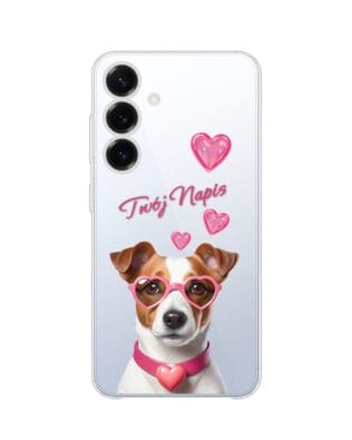 Etui do Samsung Galaxy S25 Plus przeźroczyste, silikonowe Flexi, Puppy Love, pies rasy Jack Russell Terrier