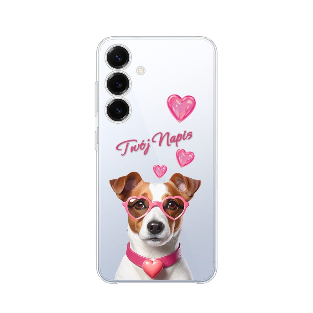 Etui do Samsung Galaxy S25 Plus przeźroczyste, silikonowe Flexi, Puppy Love, pies rasy Jack Russell Terrier