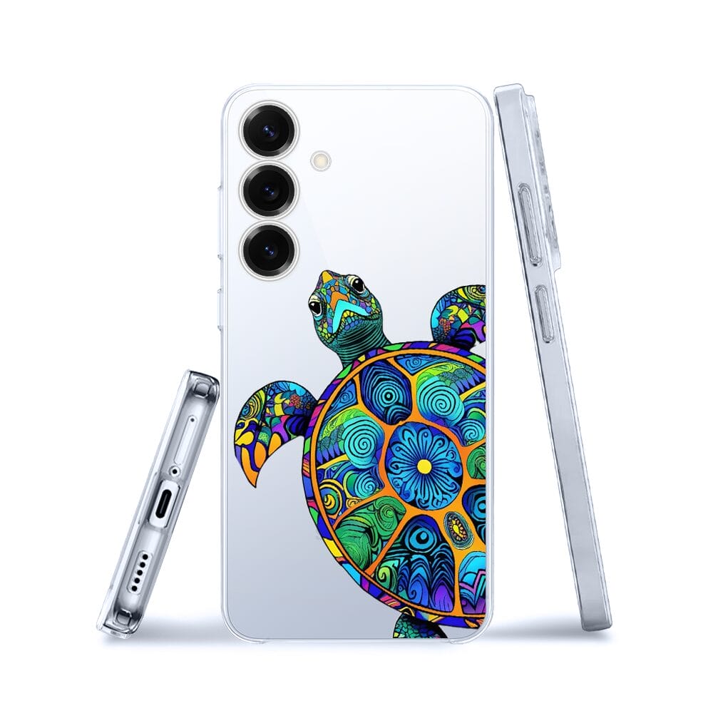 Etui do Samsung Galaxy S25 Plus przeźroczyste, silikonowe Flexi, Dzika Mandala, Żółw - obrazek 3