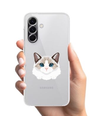 Etui do Samsung Galaxy A56 5G przeźroczyste, silikonowe Flexi, kot birmański