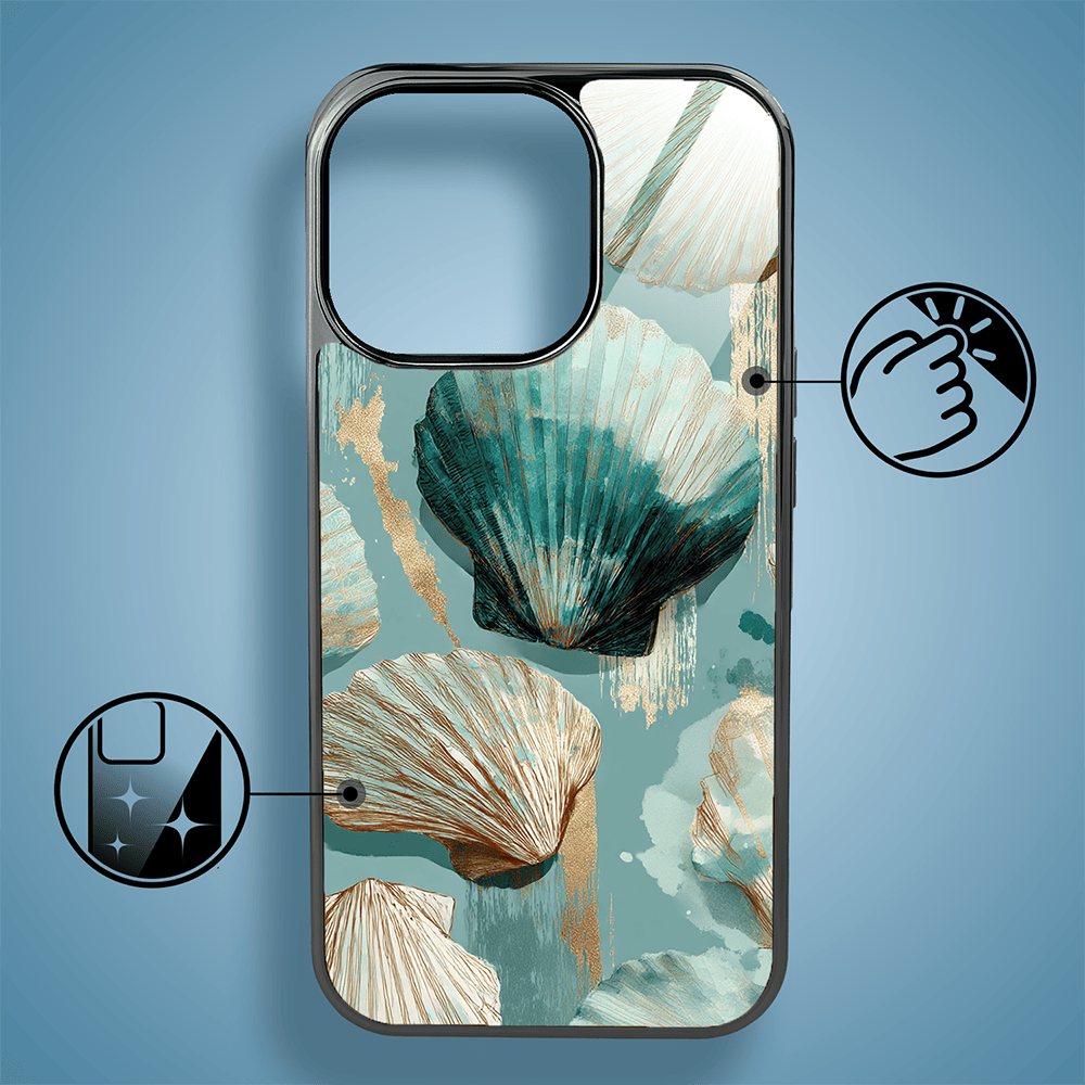 Etui do iPhone 16 Pro Max IBIZU Elite Glass z MagSafe Morze, Turkusowy skarb, czarne - obrazek 2