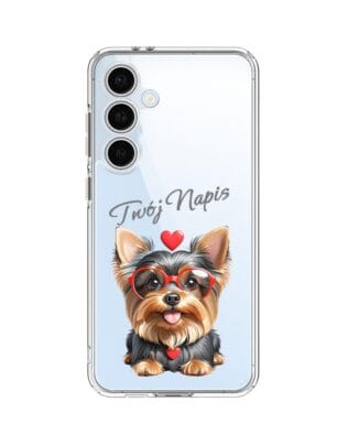 Etui do Samsung Galaxy S24 FE przeźroczyste, silikonowe Flexi, Puppy Love, pies rasy York