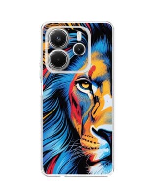 Etui do Xiaomi Redmi Note 14 4G przeźroczyste, silikonowe Flexi, Dzika Mandala, Lwie spojrzenie