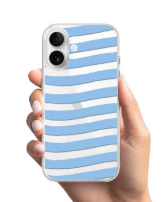 Etui do iPhone 16 Plus przeźroczyste, silikonowe Flexi, fale morskie