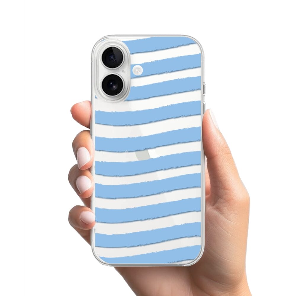 Etui do iPhone 16 Plus przeźroczyste, silikonowe Flexi, fale morskie - obrazek 2