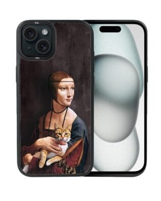 Etui do iPhone 15 Plus IBIZU DropGuard Matt z MagSafe, Leonardo Da Vinci, dama z kotem