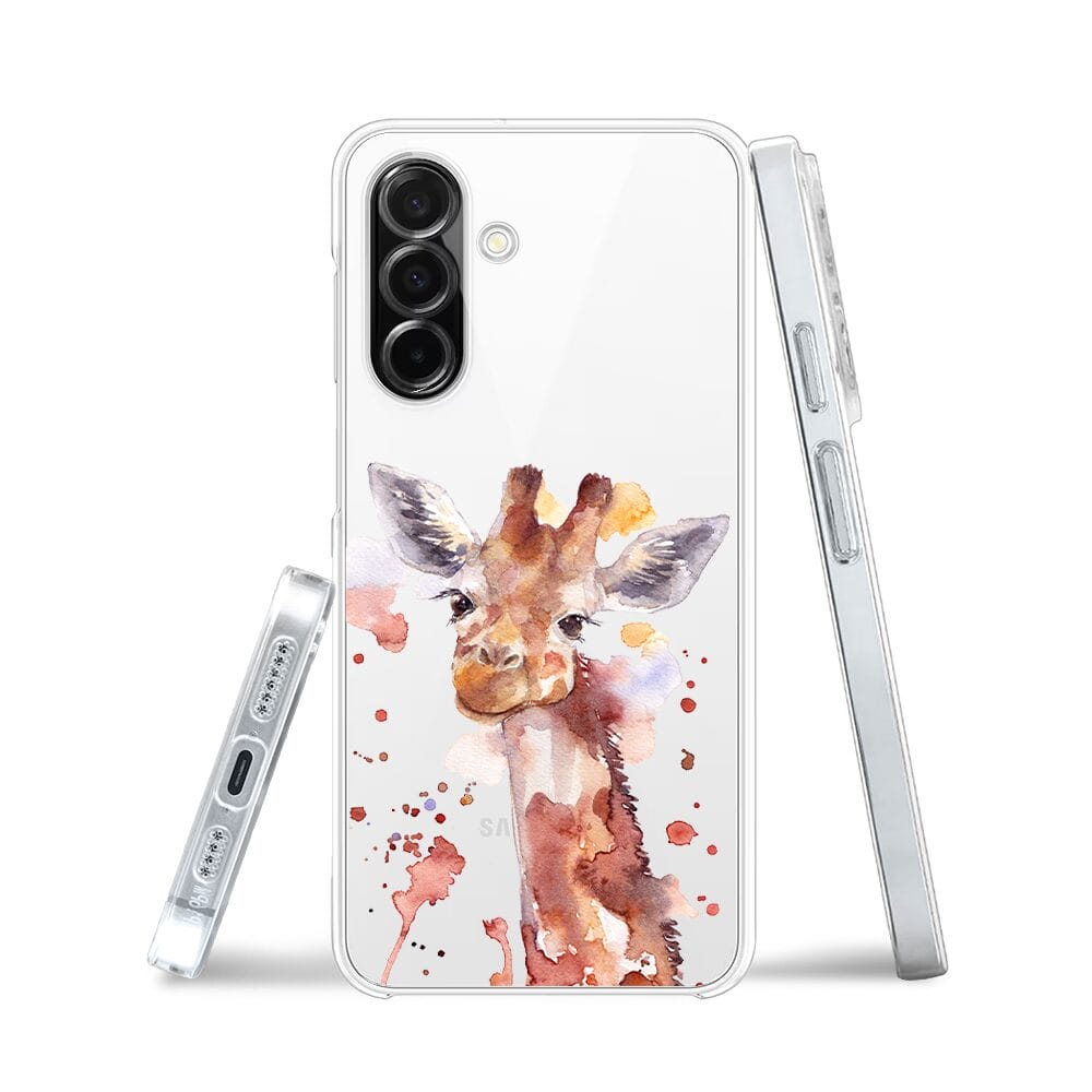 Etui do Samsung Galaxy A26 5G przeźroczyste, silikonowe Flexi, Akwarelowe Zoo, Żyrafa - obrazek 3