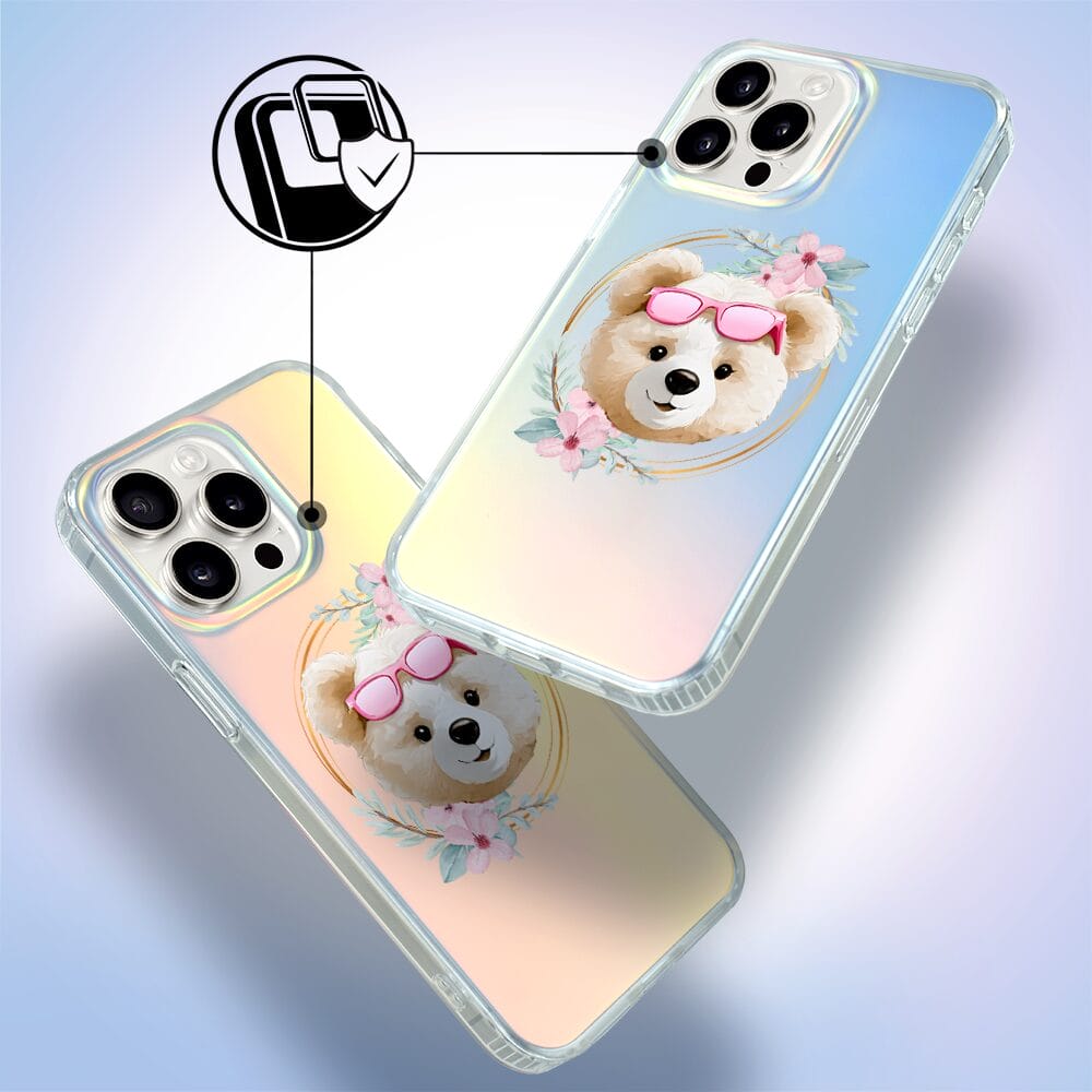 Etui do iPhone 14 Pro Max IBIZU California Sunset, zmieniające kolor, Flower Queen, miś z kwiatami - obrazek 3