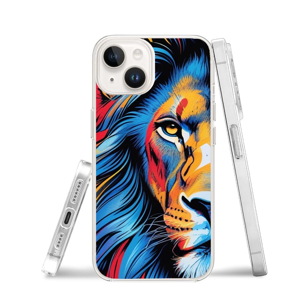 Etui do iPhone 13 Mini przeźroczyste, silikonowe Flexi, Dzika Mandala, Lwie spojrzenie - obrazek 3