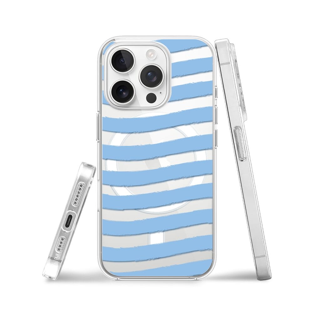 Etui do iPhone 14 Pro z MagSafe przeźroczyste, silikonowe Flexi, fale morskie - obrazek 3