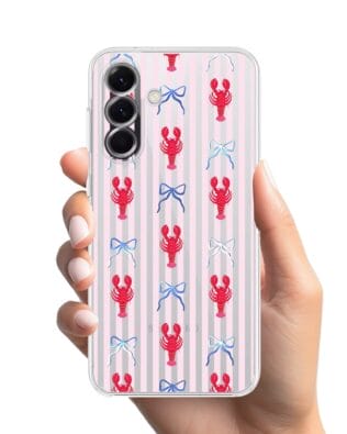 Etui do Samsung Galaxy A56 5G przeźroczyste, silikonowe Flexi, krab i kokardki