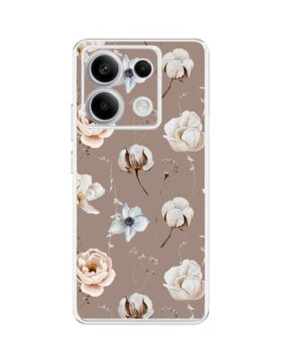 Etui do Xiaomi Redmi Note 13 Pro 5G przeźroczyste, silikonowe Flexi, akwarelowe kwiatki