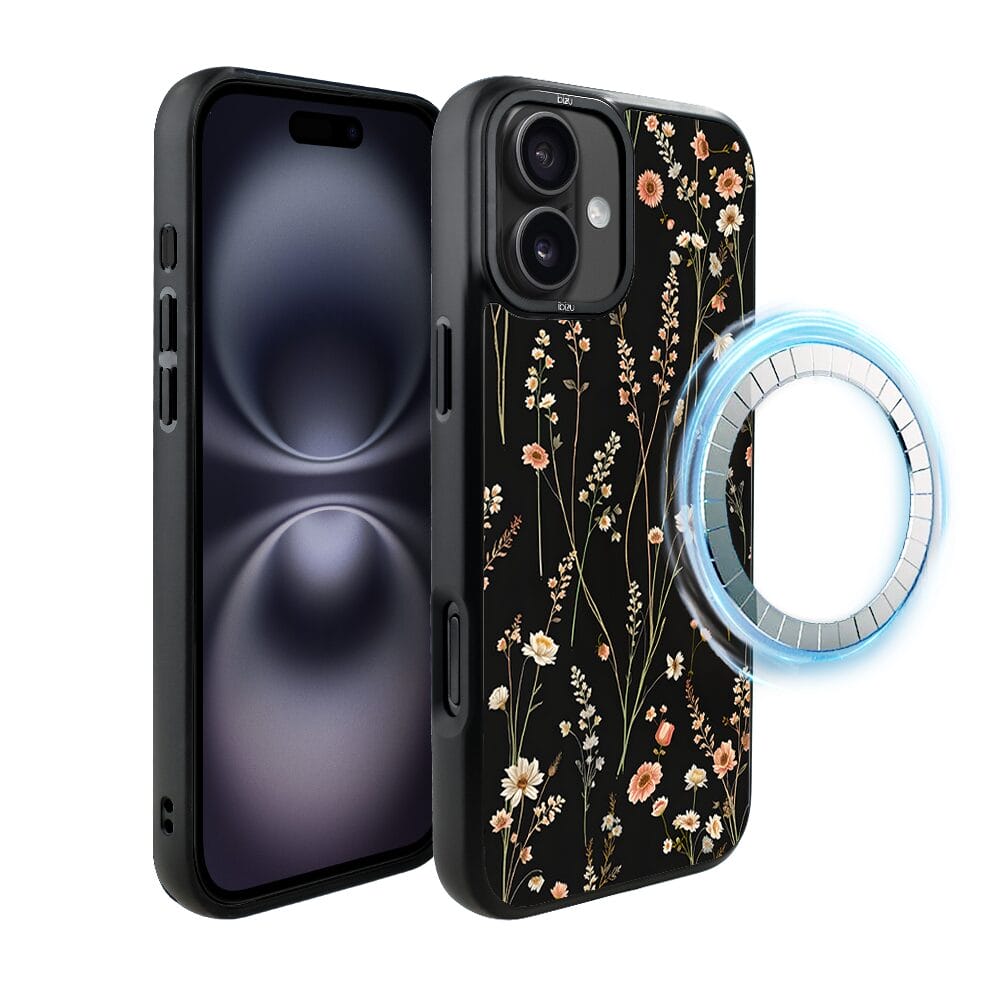 Etui do iPhone 16 Plus IBIZU DropGuard Matt z MagSafe, Pastel Bloom, Północny ogród