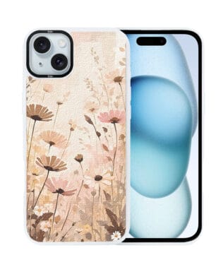 Etui do iPhone 15 Plus IBIZU DropGuard Matt z MagSafe, Boho, Kwiatowa łąka