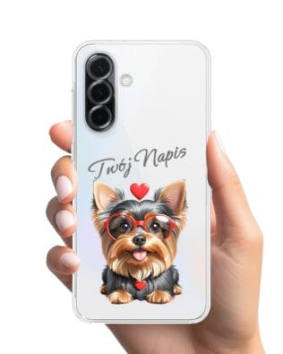 Etui do Samsung Galaxy A36 5G przeźroczyste, silikonowe Flexi, Puppy Love, pies rasy York