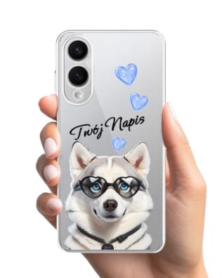Etui do Samsung Galaxy S25 Edge przeźroczyste, silikonowe Flexi, Puppy Love, pies rasy Husky