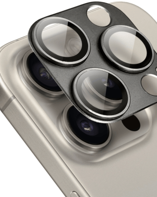 Metalowa osłona na cały aparat z wbudowanymi szkłami do iPhone 15 Pro Max, tytanowa