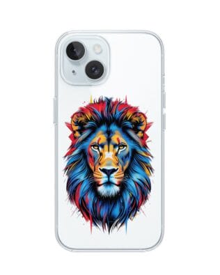 Etui do iPhone 15 Plus przeźroczyste, silikonowe Flexi, Dzika Mandala, Lew