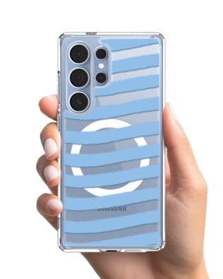 Etui do Samsung Galaxy S25 Ultra z MagSafe przeźroczyste, silikonowe Flexi, fale morskie