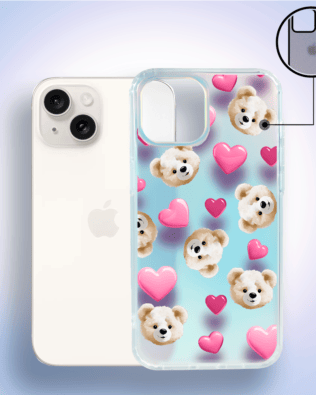 Etui do iPhone 14 IBIZU California Sunset z MagSafe, zmieniające kolor, Love Mood, miś i serduszka