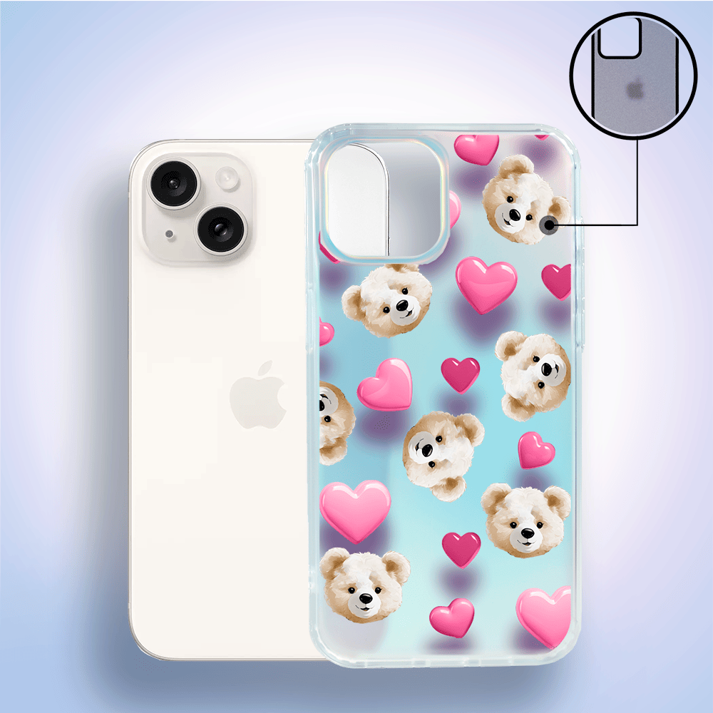 Etui do iPhone 14 IBIZU California Sunset z MagSafe, zmieniające kolor, Love Mood, miś i serduszka - obrazek 2