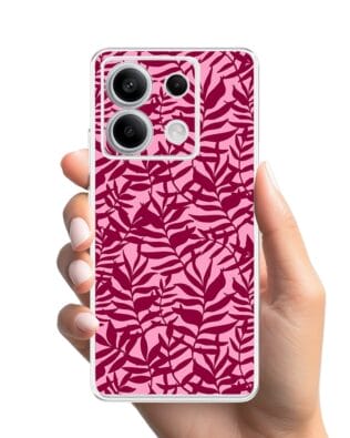 Etui do Xiaomi Redmi Note 13 Pro 5G przeźroczyste, silikonowe Flexi, bordowe liście