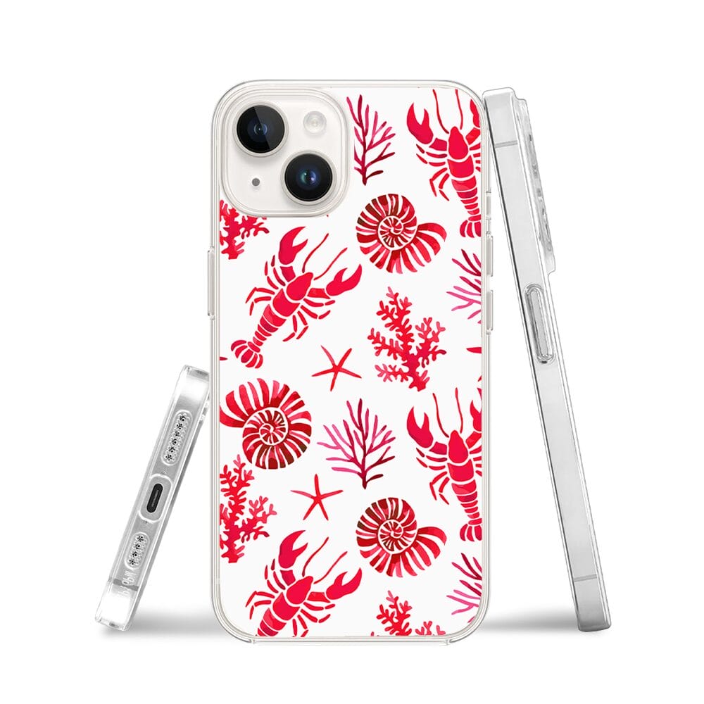 Etui do iPhone 13 Mini przeźroczyste, silikonowe Flexi, krab, muszle - obrazek 3