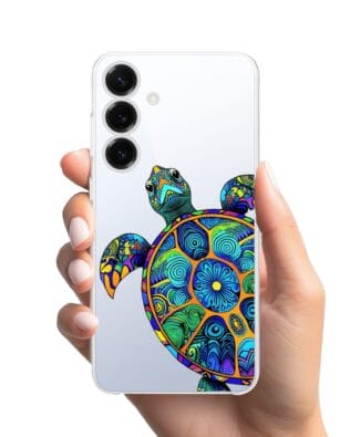 Etui do Samsung Galaxy S25 Plus przeźroczyste, silikonowe Flexi, Dzika Mandala, Żółw