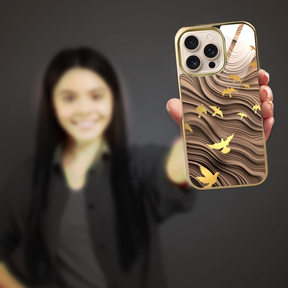 Etui do iPhone 16 Pro IBIZU Elite Glass z MagSafe Zwierzęta, Piaskowa odyseja, złote - obrazek 6