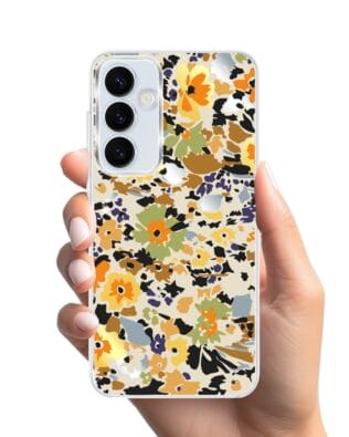 Etui do Samsung Galaxy A35 5G z MagSafe przeźroczyste, silikonowe Flexi, malowane kwiatki