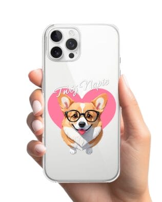 Etui do iPhone 12 Pro Max przeźroczyste, silikonowe Flexi, Puppy Love, pies rasy Corgi